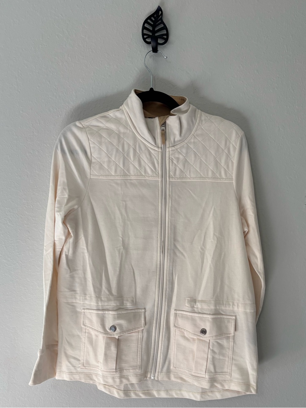 Ralph Lauren LRL Lauren Active Cream Zip Jacket Sz M